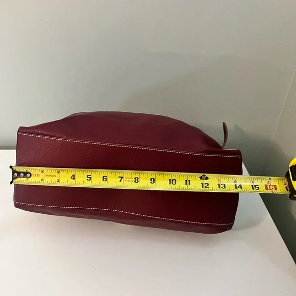 Dooney & Bourke Burgundy Leather Hobo Bag - Picture 6 of 14